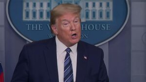 Trump speaks to press