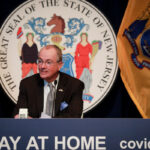 Governor Murphy, Lieutenant Governor Sheila Oliver, Congressman Tom Malinowski, Department of Health Commissioner Judith Persichilli, and State Police Superintendent Colonel Patrick Callahan hold a Coronavirus briefing and announce the road to reopening New Jersey on April 27, 2020 (Edwin J. Torres for Governor’s Office).