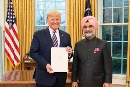 Ambassador Taranjit Sandhu with President Trump