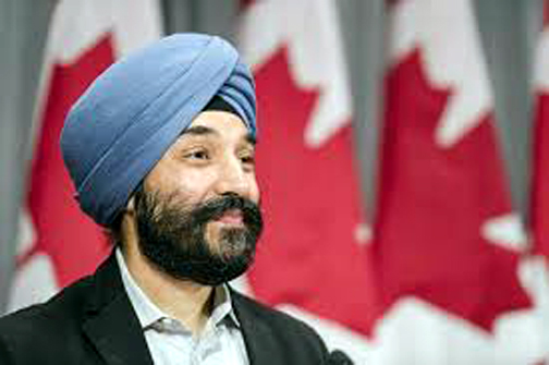 Indian–Origin Canadian Sikh Minister Navdeep Bains quits Justin Trudeau govt.