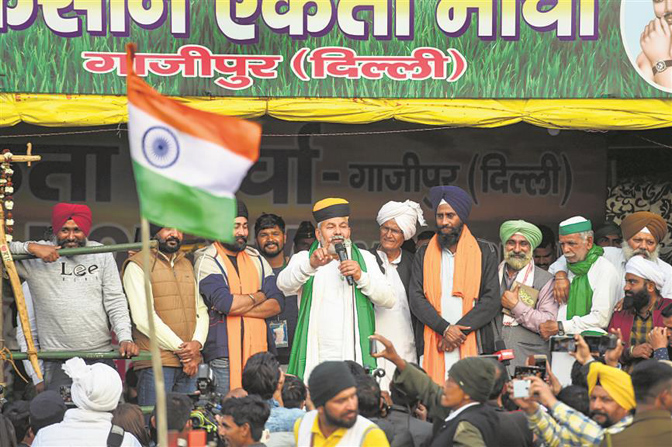 Tikait at Ghazipur border