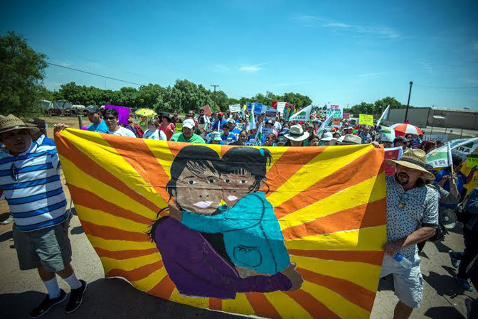 Family detention center protest