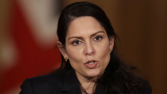 UK new visa rule pic of Priti Patel