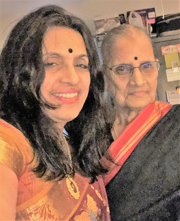 Bina Sabapathy with her mom-