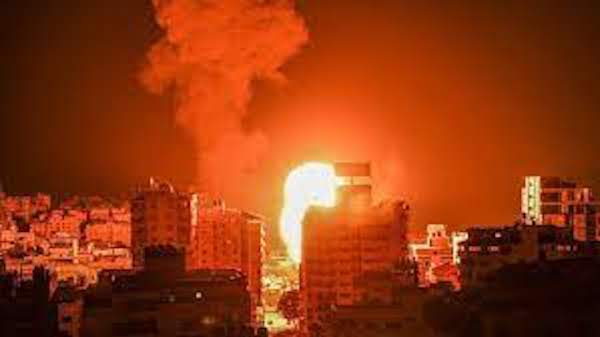 Gaza City Fire and Smoke