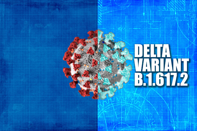 Covid-19 Delta Variant concept with graphics