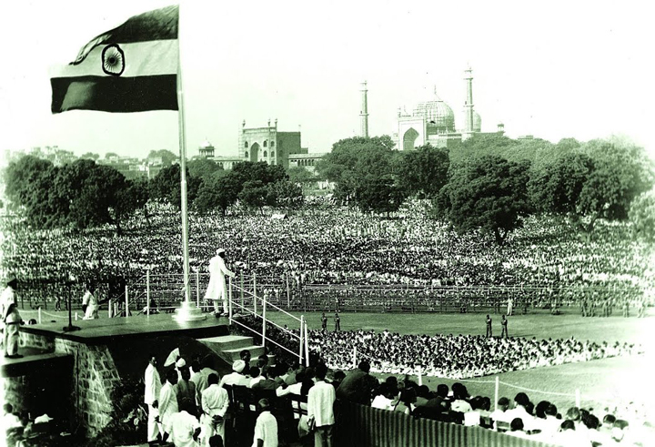 Nehru unfurled National Flag