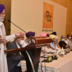 P 1 Convenor and Founder Mr. K.C. Singh speaking at the launch function of Sanjha Sunehra Punjab on Wednesday