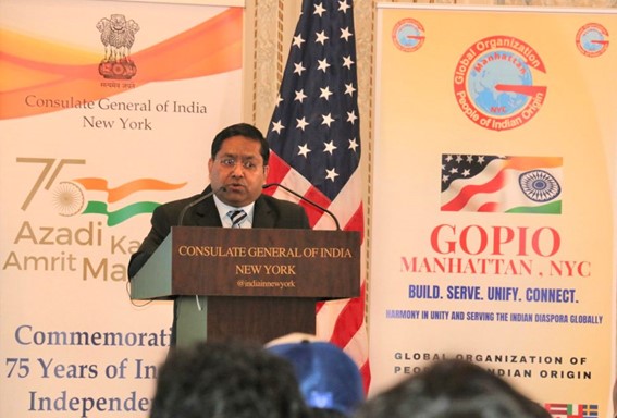 G 1 Consul Geneeral Randhir Kumar Jaiswal speaking.Photo 1