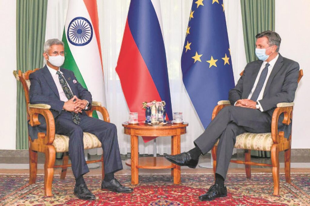 Jaishankar with Slovenian Minister