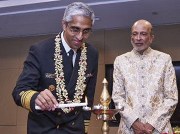 Dr. Vivek Murthy lights a diya