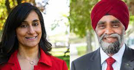 Indo- Canadian Anita Anand replaces Harjit Singh Sajjan as Canada’s Defense Minister