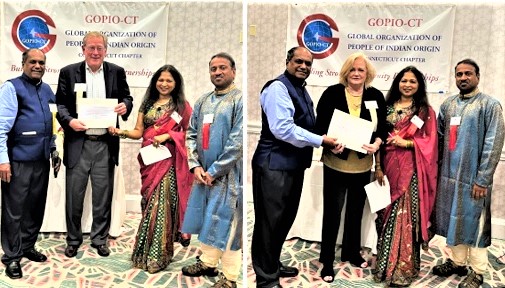 G 1 GOPIO-CT presents Checks to Future 5 and Food Bank of Lower Fairfield County
