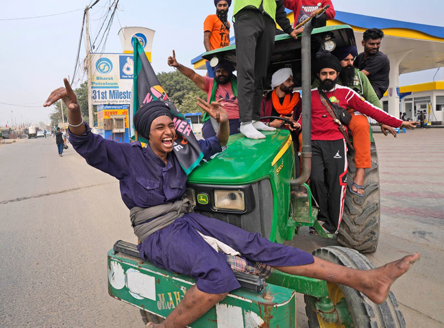 Farmers jubilating