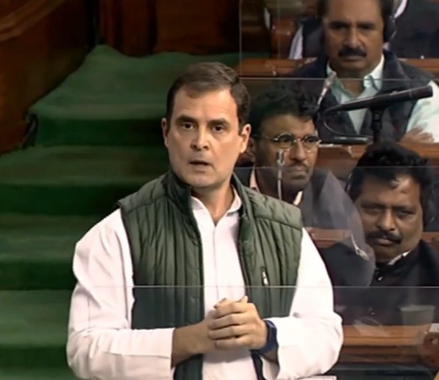 Two Indias Rahul speaking in the parliament Screenshot