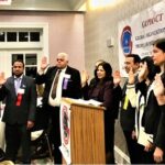 G 1 Stamford Mayor Caroline Simmons Administering Oath of Office to the New 2022 GOPIO-CT Officials 2