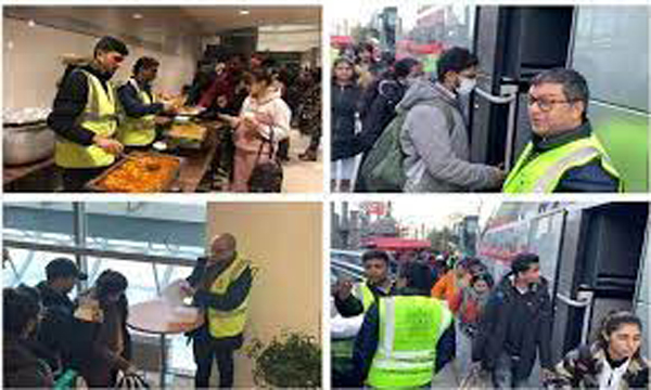 International group BAPS of Indian-origin volunteers helping refugees fleeing Ukraine