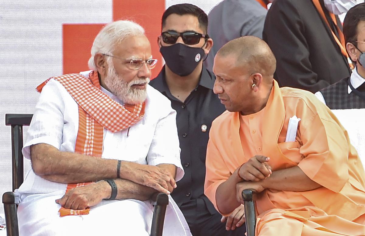 Yogi takes oath PTI pic