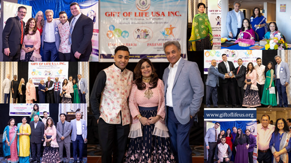 1_Gift of Life USA Founders Flora, Paresh and Dr. Harshil Parekh with Committee, Honorees, Sponsors and Supporters