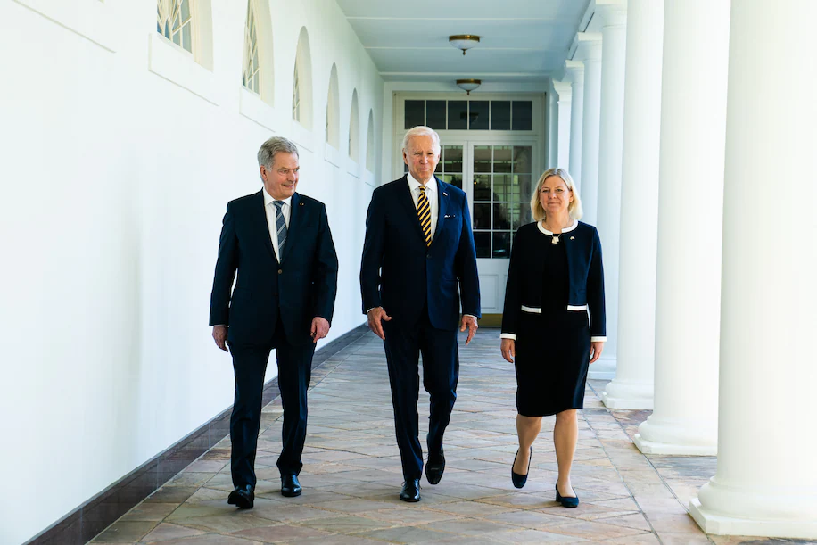 Biden with Swedish and Finnish PMS
