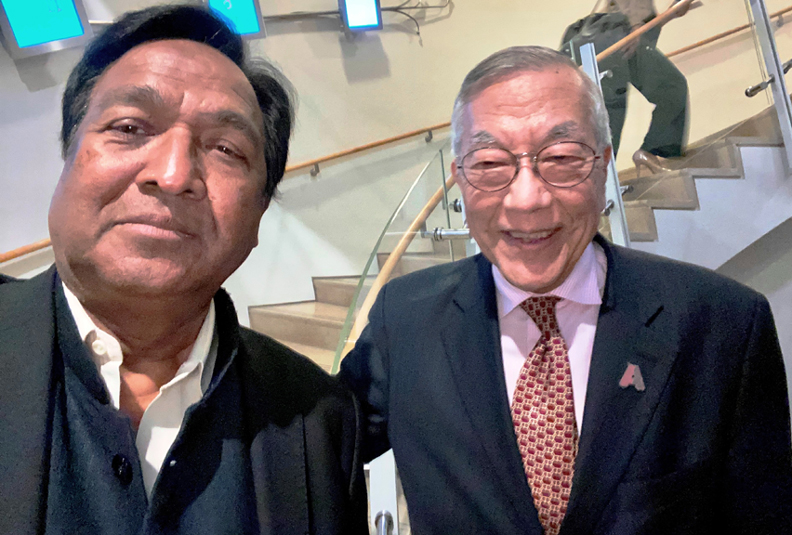 Tirlok Malik (left) with Founder of AABDC John Wang at the event