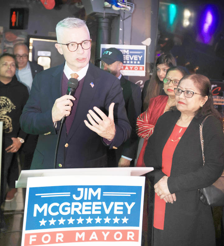 Former Gov. Jim McGreevey Jersey City mayor candidate speaking at an event in Jersey City on March 23, 2024 (Photo : Mohammed Jaffer-Snapsindia)