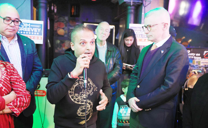 Bhavesh Patel, a community leader speaking at the event. (Photo : Mohammed Jaffer-Snapsindia)