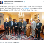 Foreign Secretary Kwatra with US officials in Washington, D.C. Photo : X (formerly Twitter)
