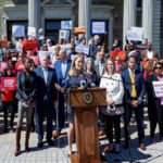Nassau County Legislature Minority Leader Delia DeRiggi-Whitton (D – Glen Cove) addresses the gathering (Photo : Peter M. Budraitis)