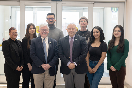 Crystal Paulino, Safia Ansari, President Mark McCormick, Nima Sedghi, Vice President José Laureano, Theodore Kozak, Idaliz Herrera, Adriana Fung