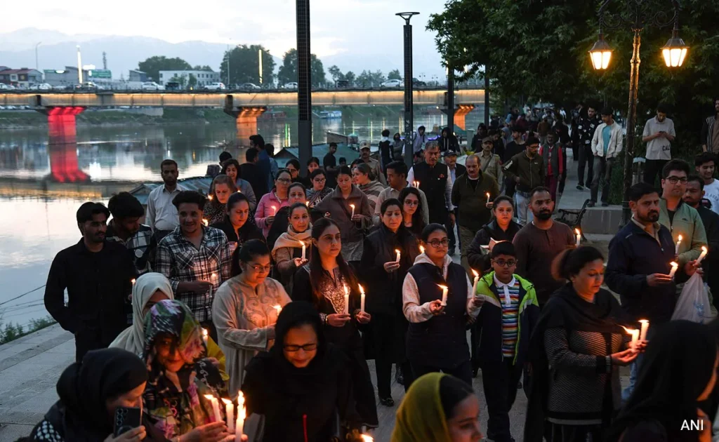 In a pattern of violence, fueled and orchestrated by Pakistan-based terrorist organizations, 26 innocent Hindu tourists were slaughtered in cold blood in Pahalgam, Kashmir on April 22, 2025. A group of people at a vigil