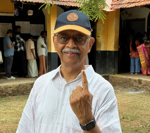 George Abraham voted in Kerala