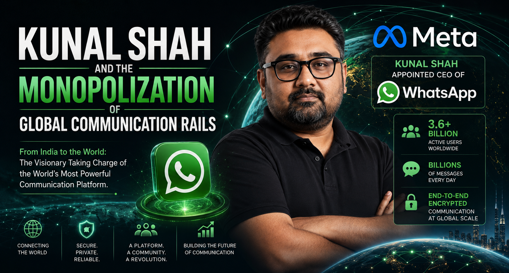 Kunal Shah is taking charge of WhatsApp